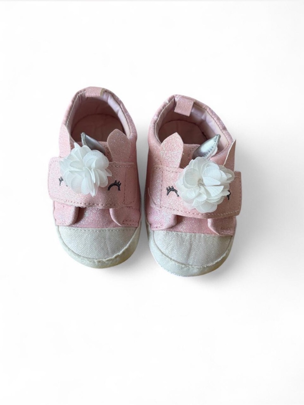 Carter’s Pink Glitter Unicorn Baby Shoes 3–6M 🦄✨